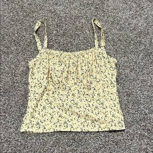 Yellow Floral Smocked Cami Top